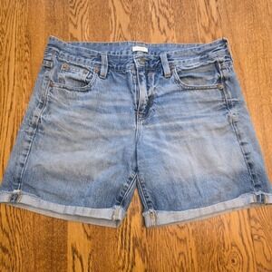J Crew Jean Shorts Womens 27 Medium Wash High‎ Rise Short Denim Rolled Hem